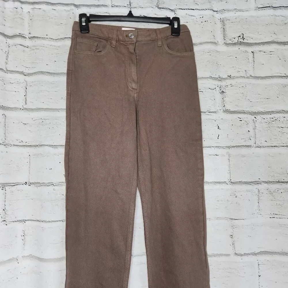Wilfred Free Aritzia Womens Brown The Melina High Rise Straight Leg Jeans Size 2